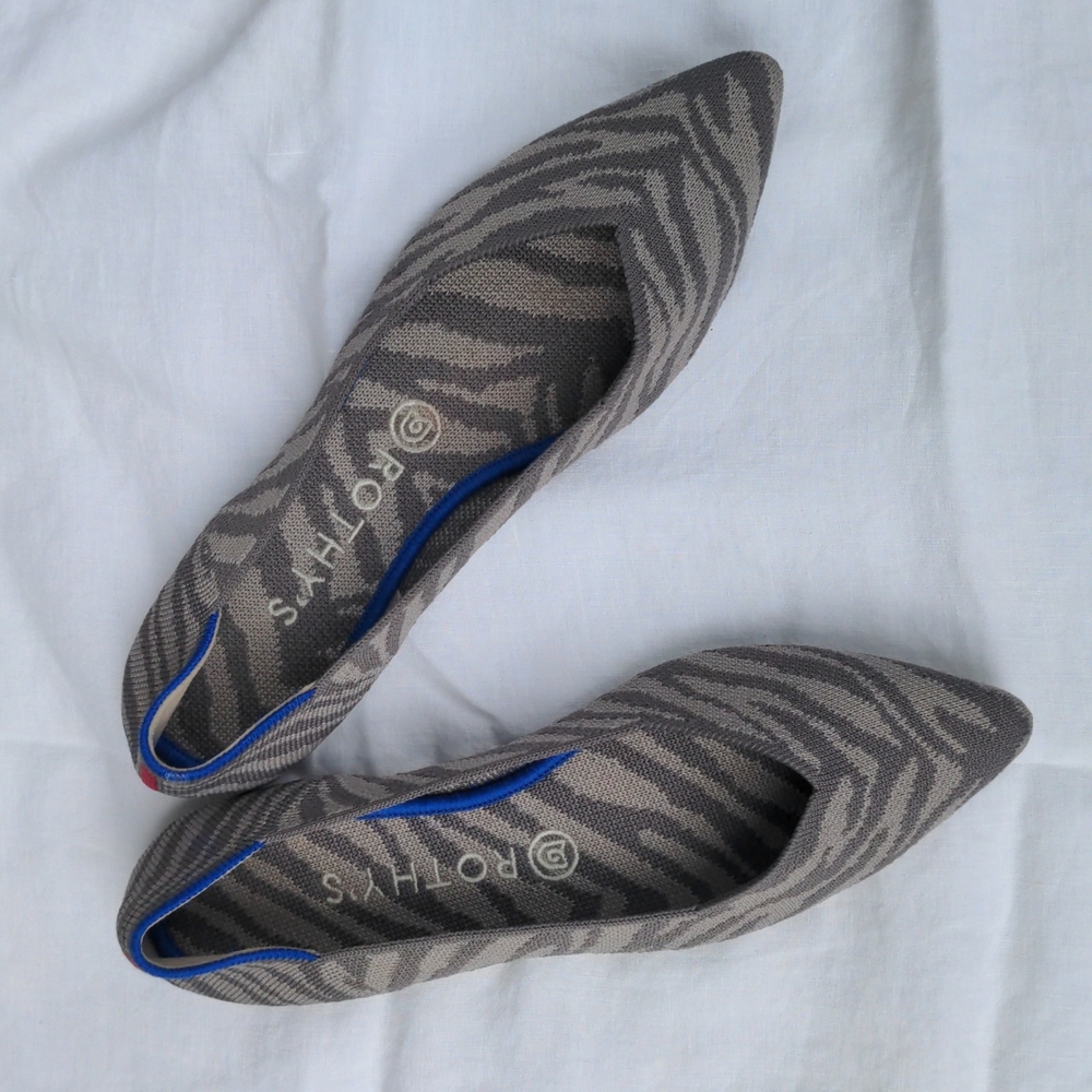 Rothy's Point Grey Zebra like new condition
